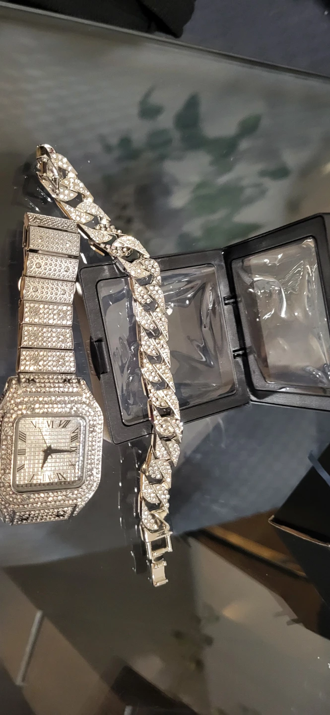 Iced Out Watch and Bracelet Set - photo 2