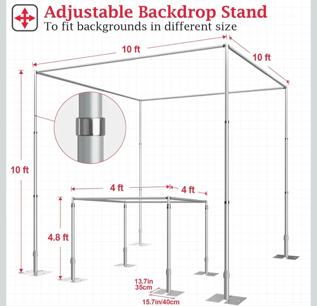 Adjustable Aluminum Backdrop Stand - photo 4