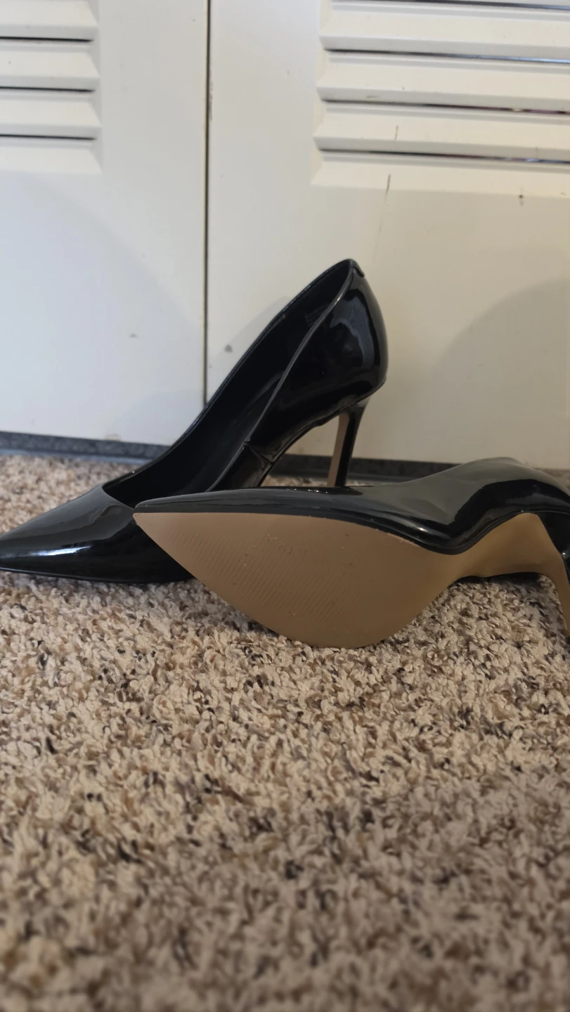 Express Black Patent Pointed Toe Heels - photo 2