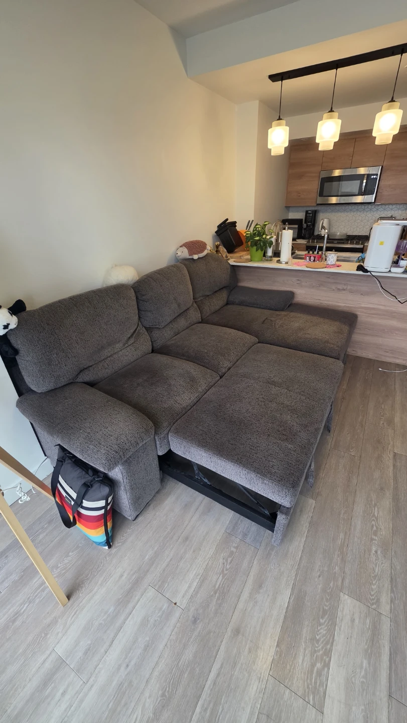Grey Sectional Sofa with Chaise and Storage - photo 4
