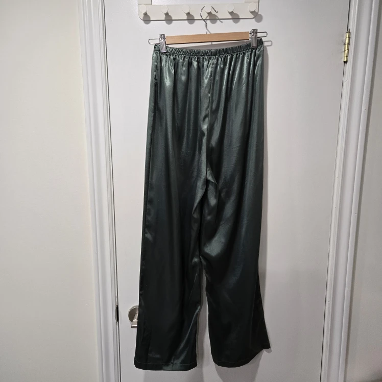 Green Satin Trouser Pants - photo 3