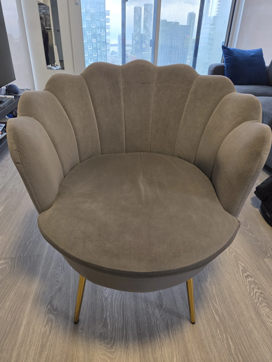 Grey Velvet Accent Chair