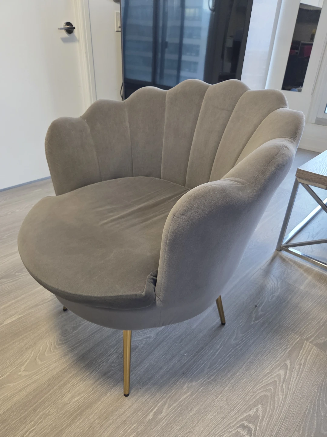 Grey Velvet Accent Chair - photo 2