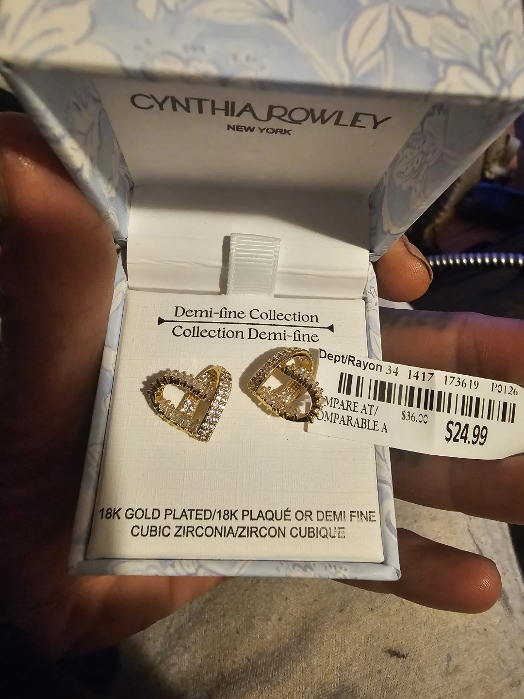 Cynthia Rowley 18K Gold Plated Heart Earrings