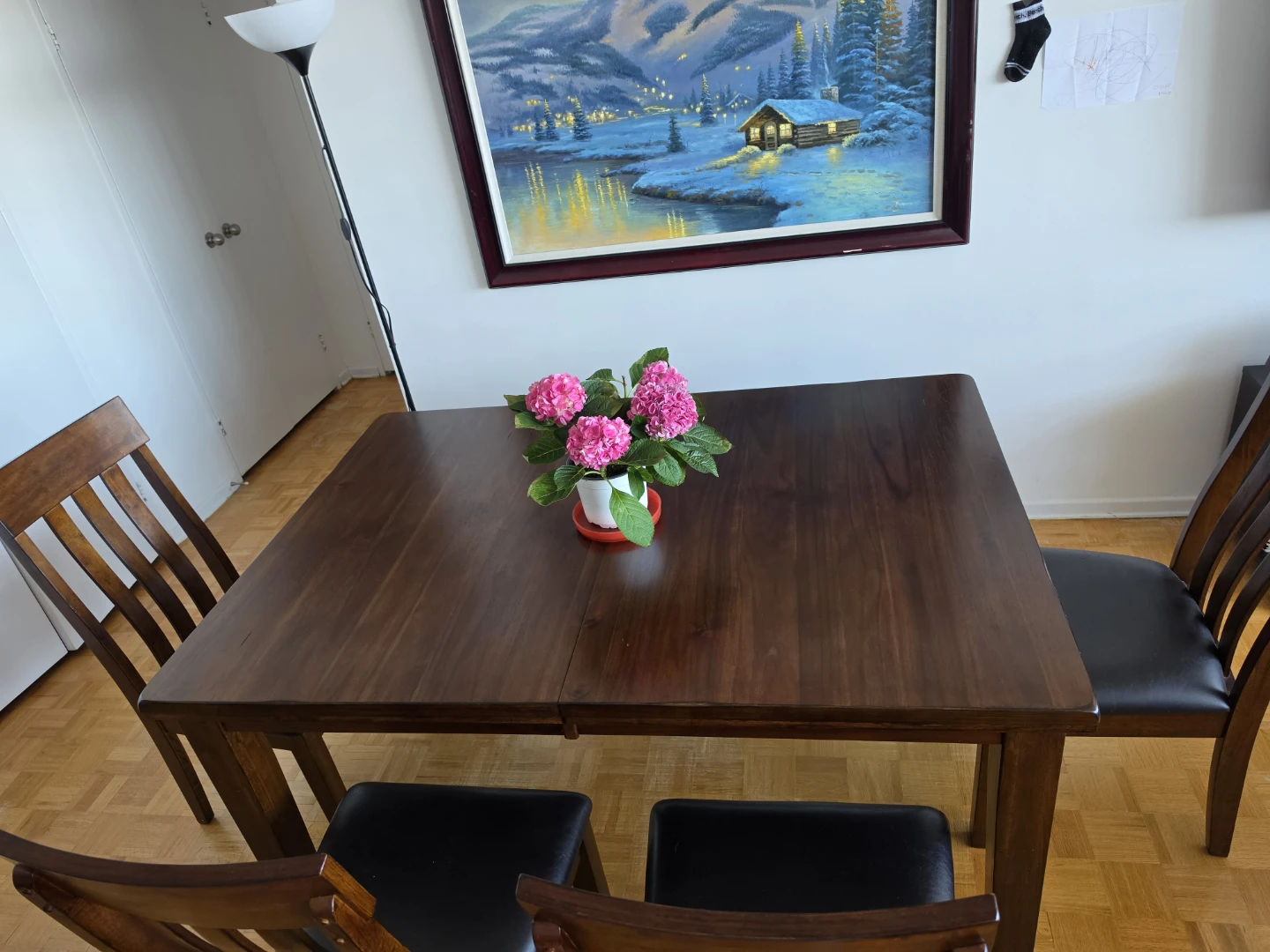 Wooden Dining Table with Leaf Extension - photo 2