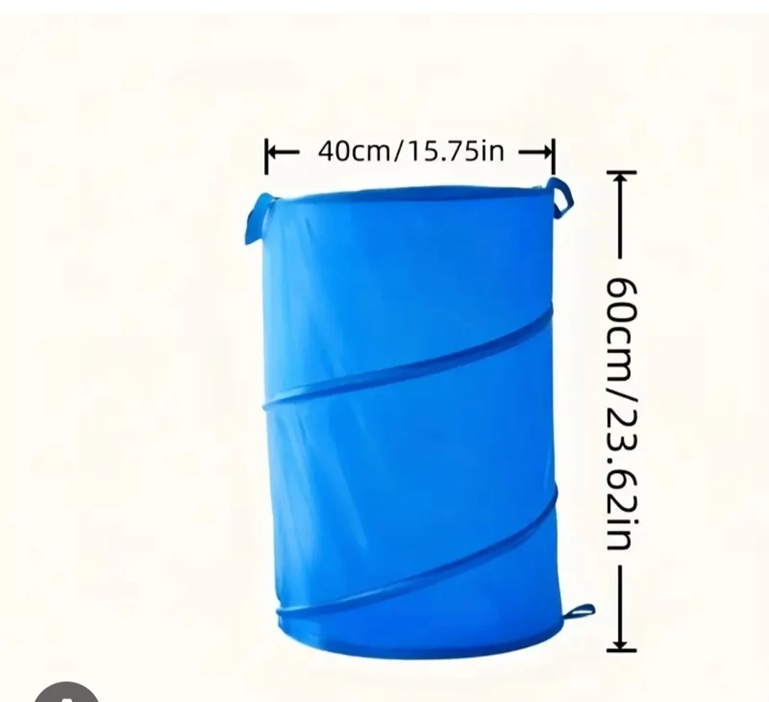 Blue Collapsible Laundry Hamper