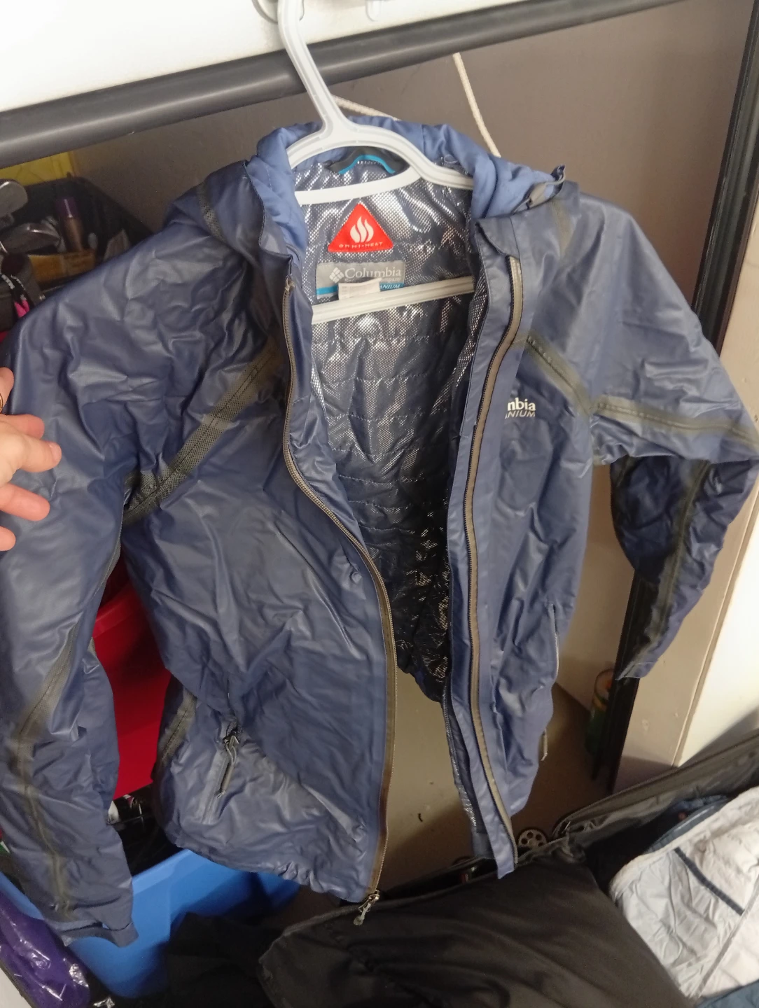 Columbia Omni-Heat Lightweight Hooded Jacket XS Blue