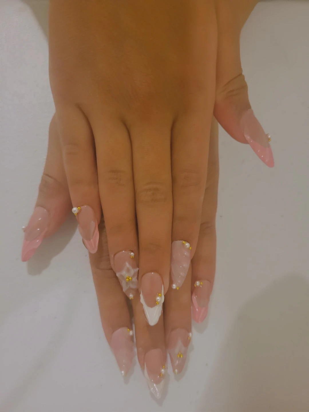 Custom Stiletto Press-On Nails with Gems - photo 4