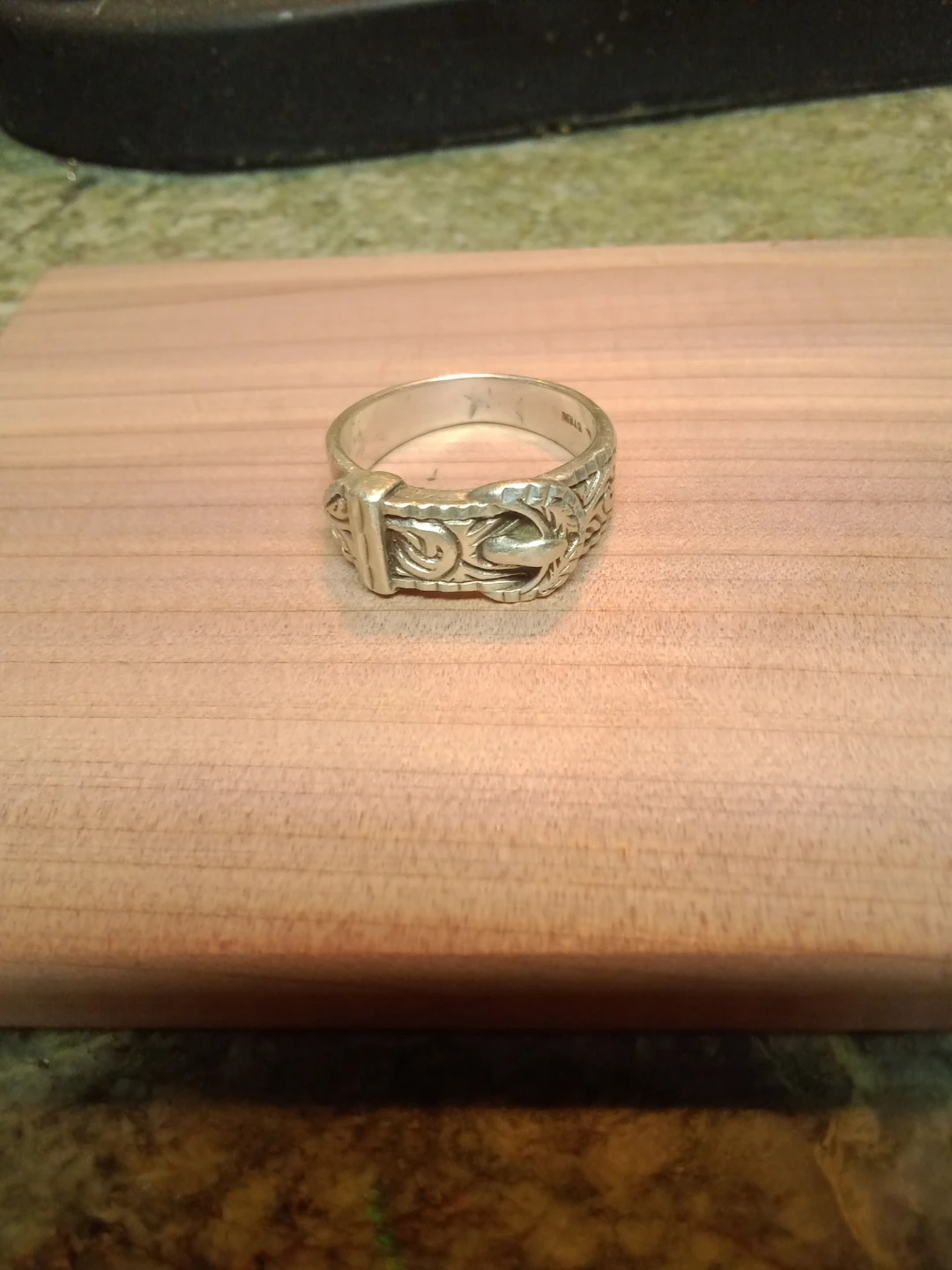 Sterling Silver Buckle Ring vintage size 8.