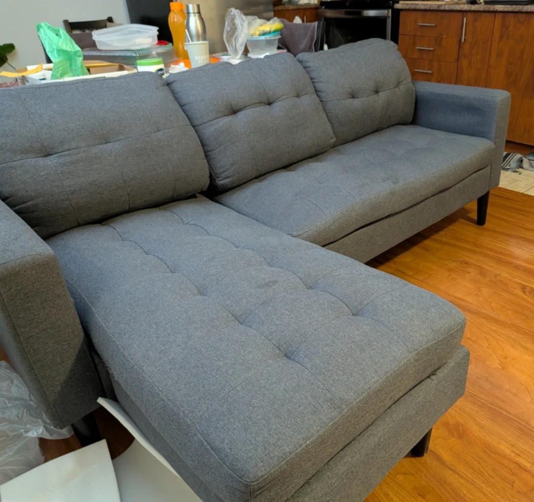 Grey Sectional Sofa with Chaise - photo 3
