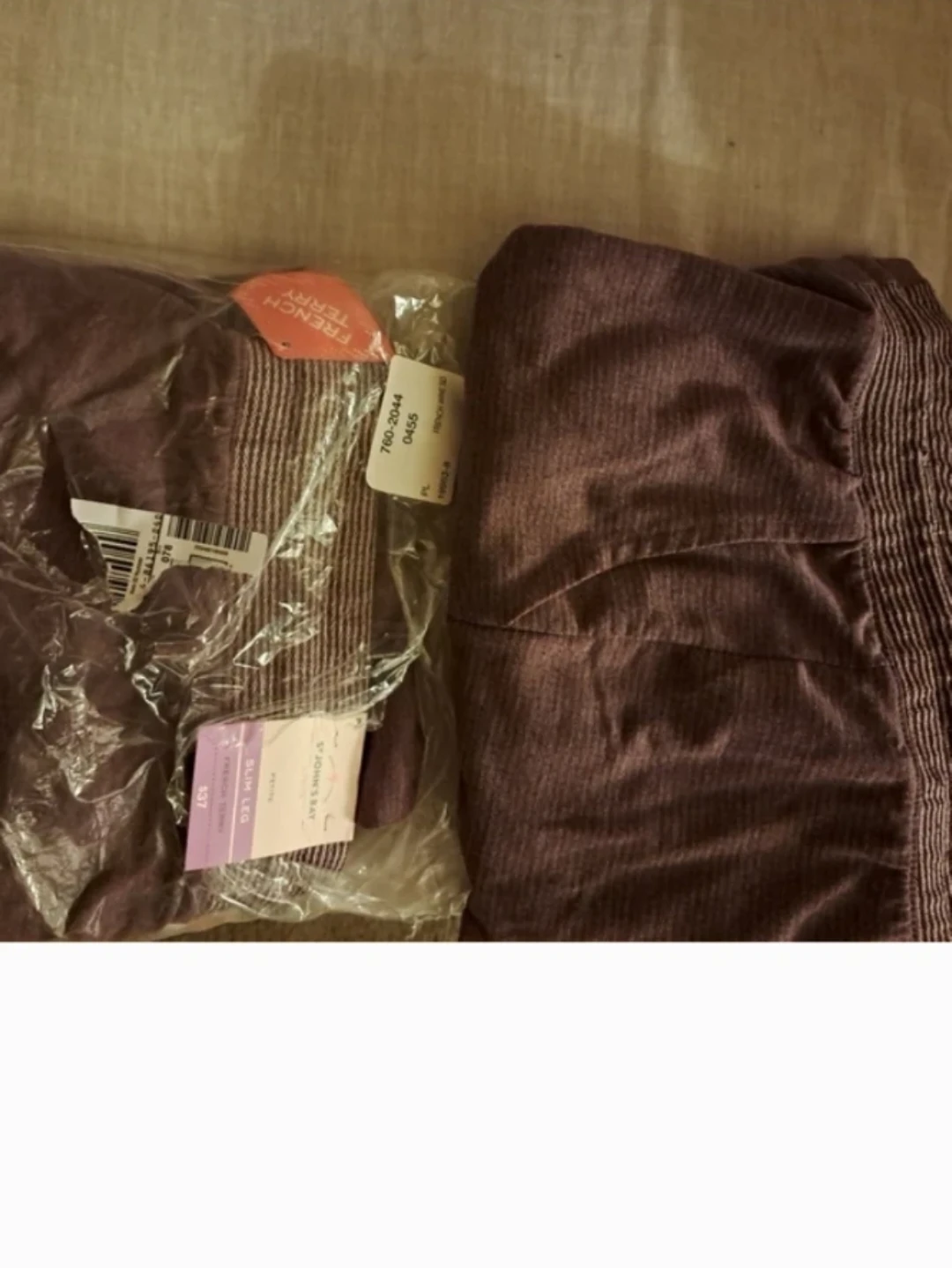 2 PAIR SWEATPANTS NEW PURPLE, L, PANTS POCKETS