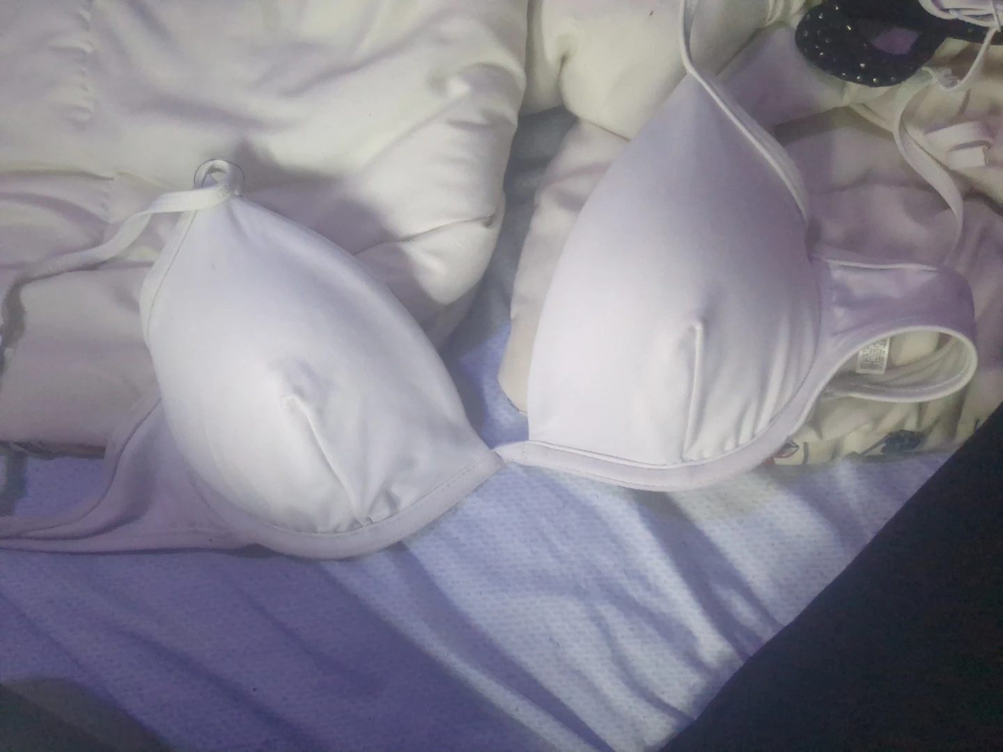 High-waisted bikini bottoms - beige and white pattern - photo 4
