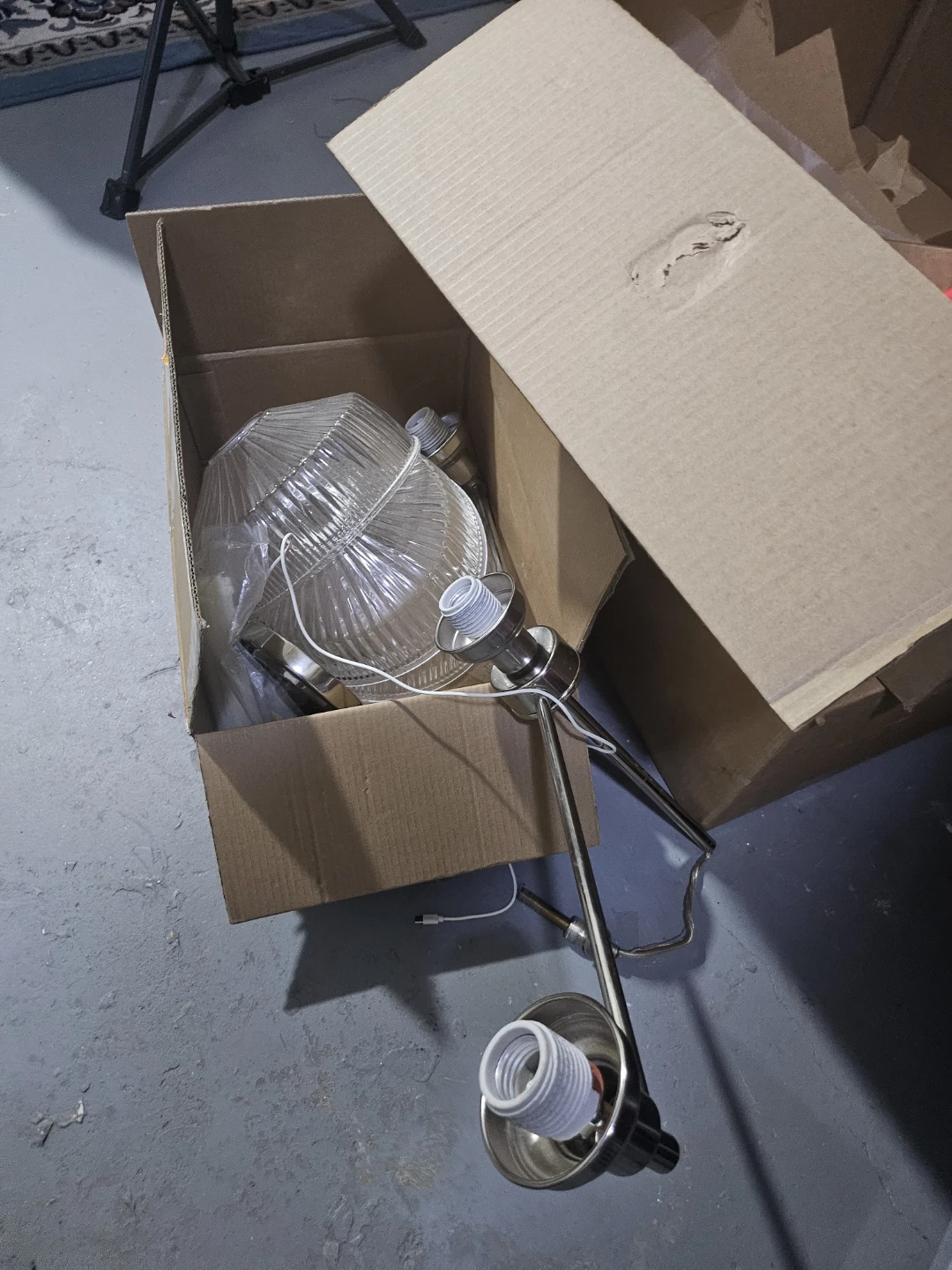 Glass and Chrome Table Lamp
