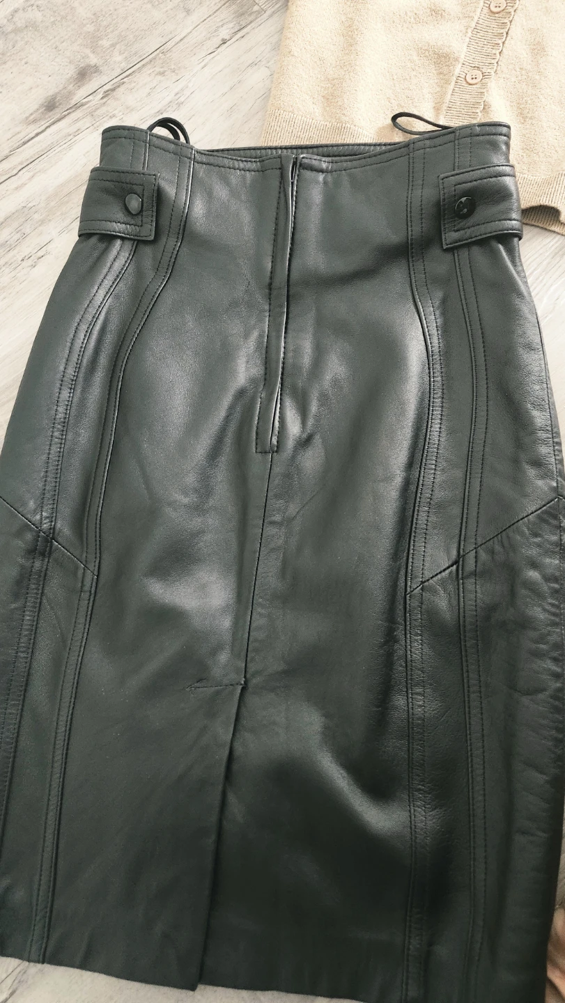 Ocean West Black Leather Pencil Skirt - photo 2