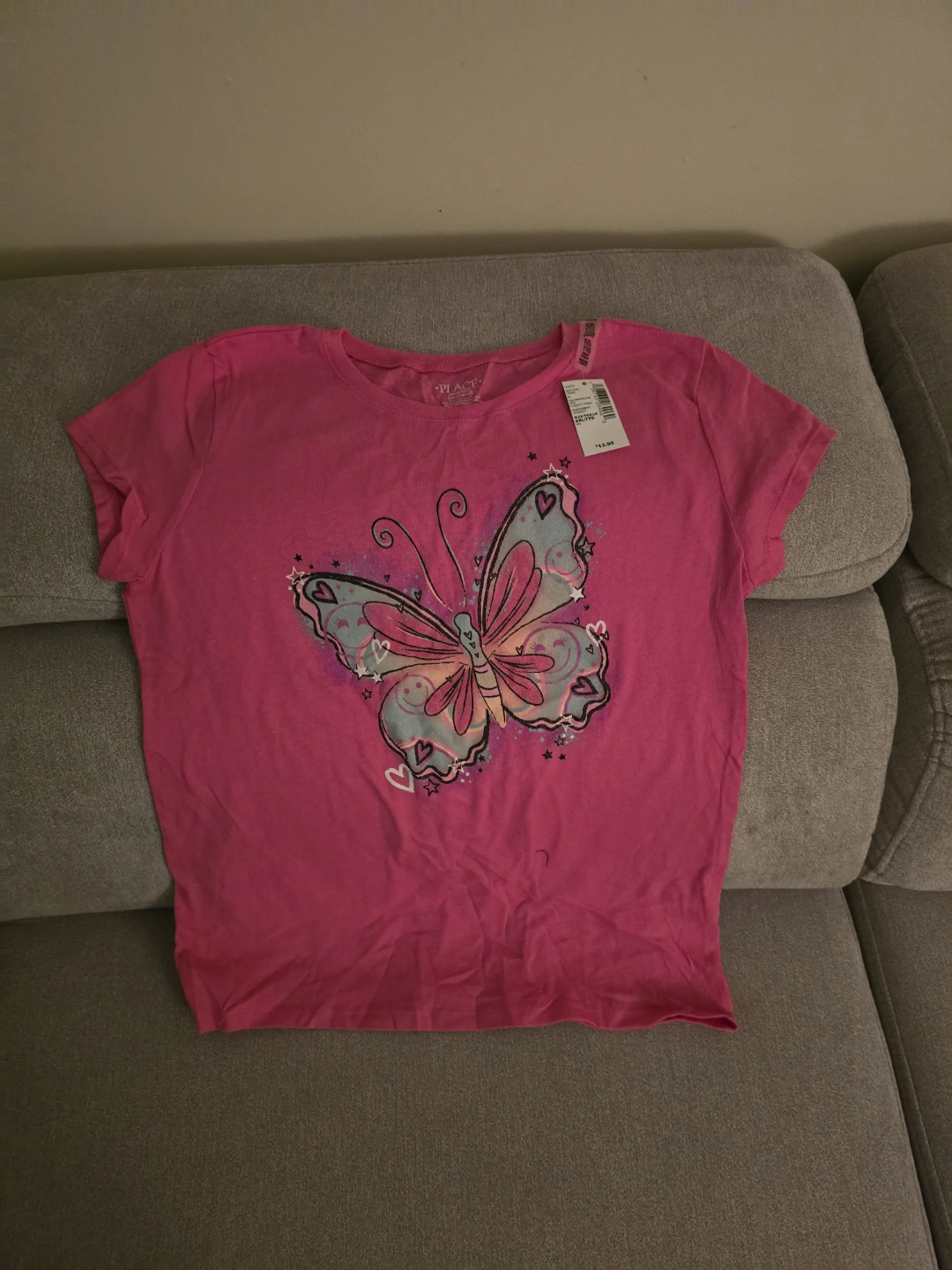 The Children's Place Pink Butterfly T-Shirt Size XXL