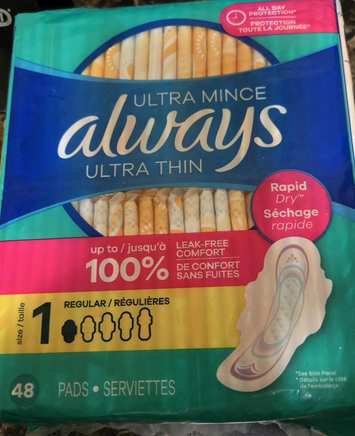 Always Ultra Thin Size 1 pads pack of 48.
