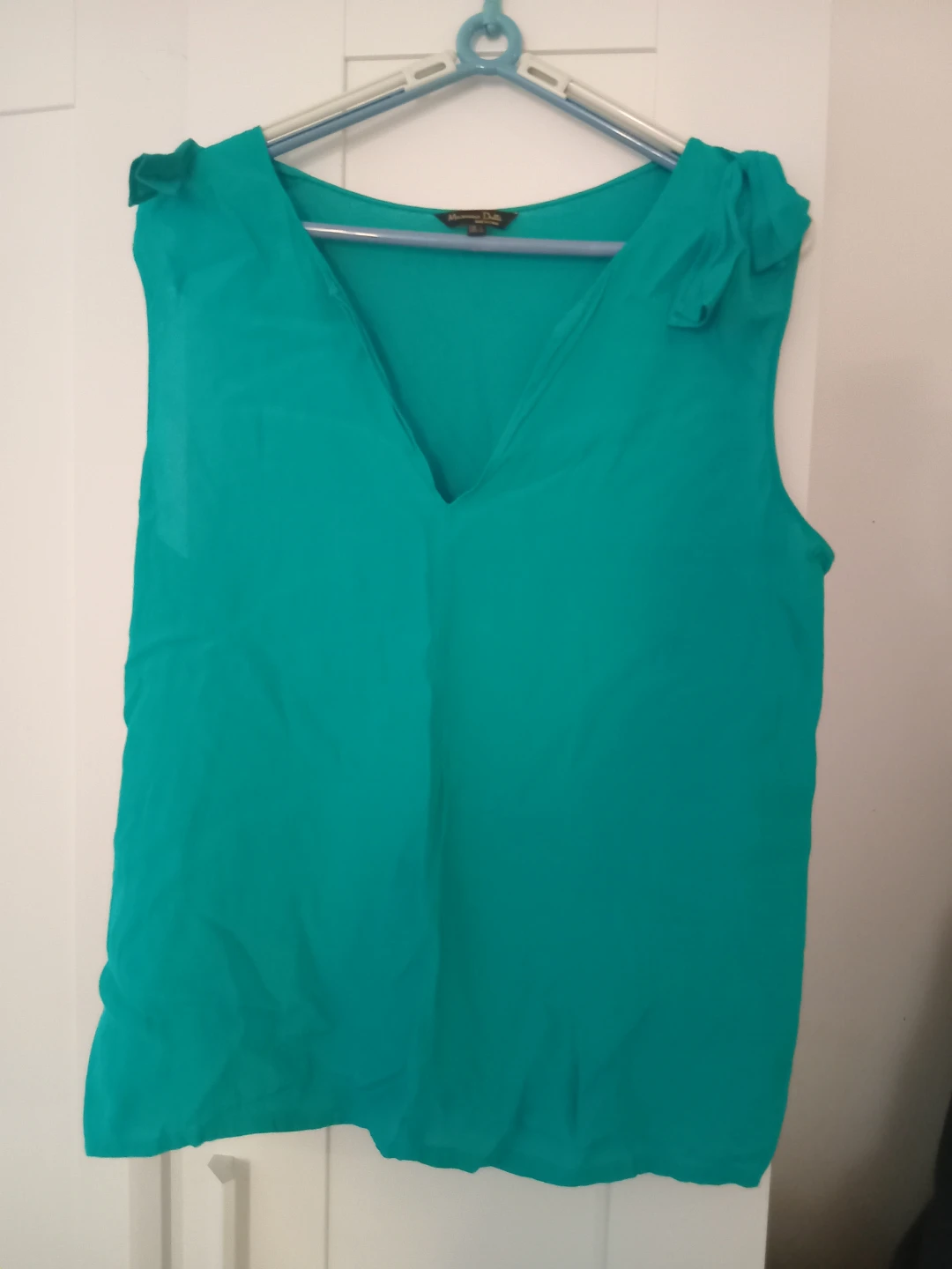 Massimo Dutti Women's Teal V-Neck Sleeveless Top Size L - photo 4