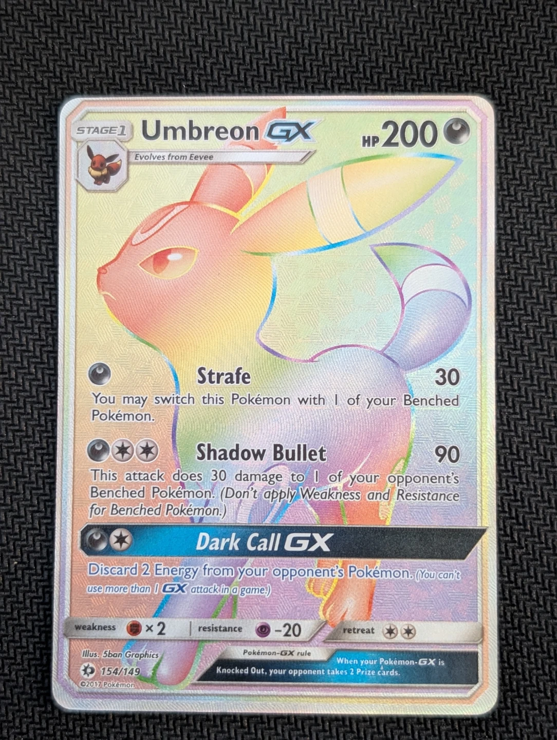Umbreon GX Sun & Moon Secret Rare 154/149 - Pokemon