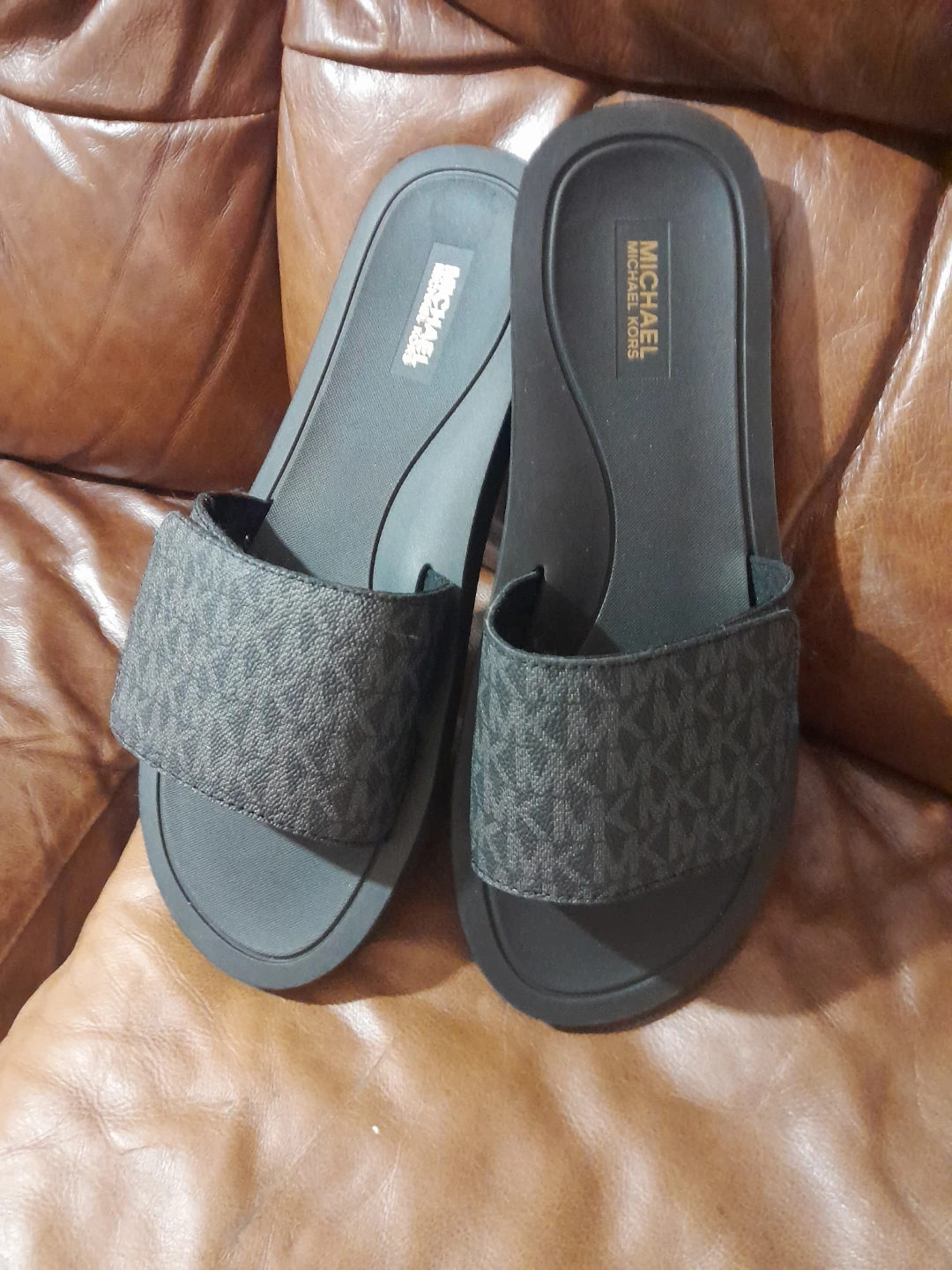 Michael Kors Black MK Logo Slide Sandals - photo 3