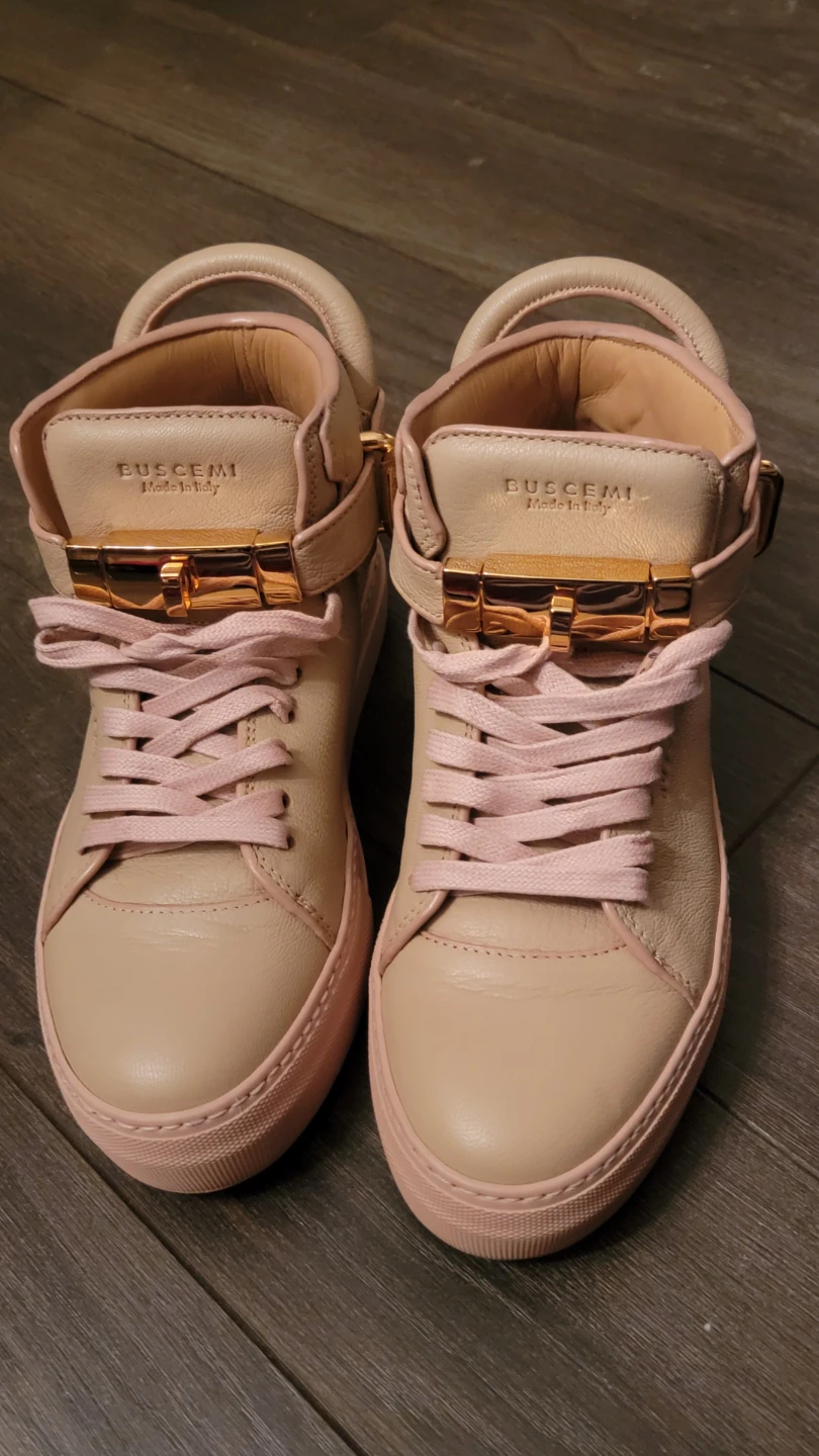 Buscemi Leather Hi-Top Sneakers
