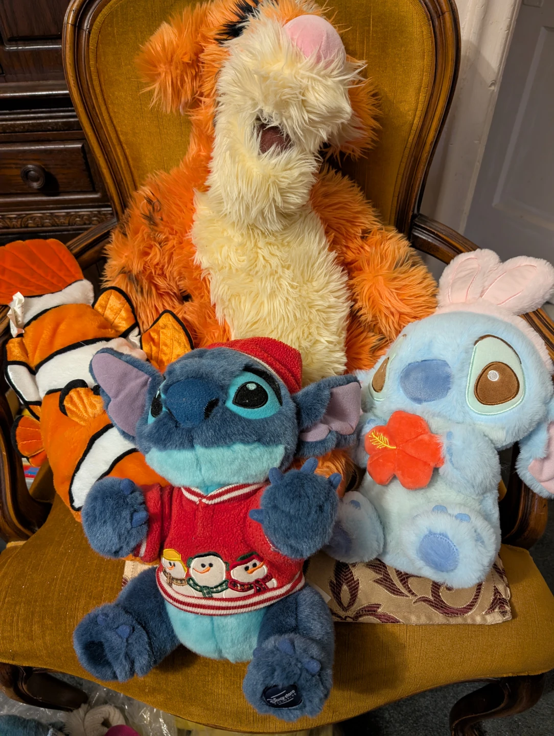 Disney Plush Toys - Tigger, Stitch, and Nemo