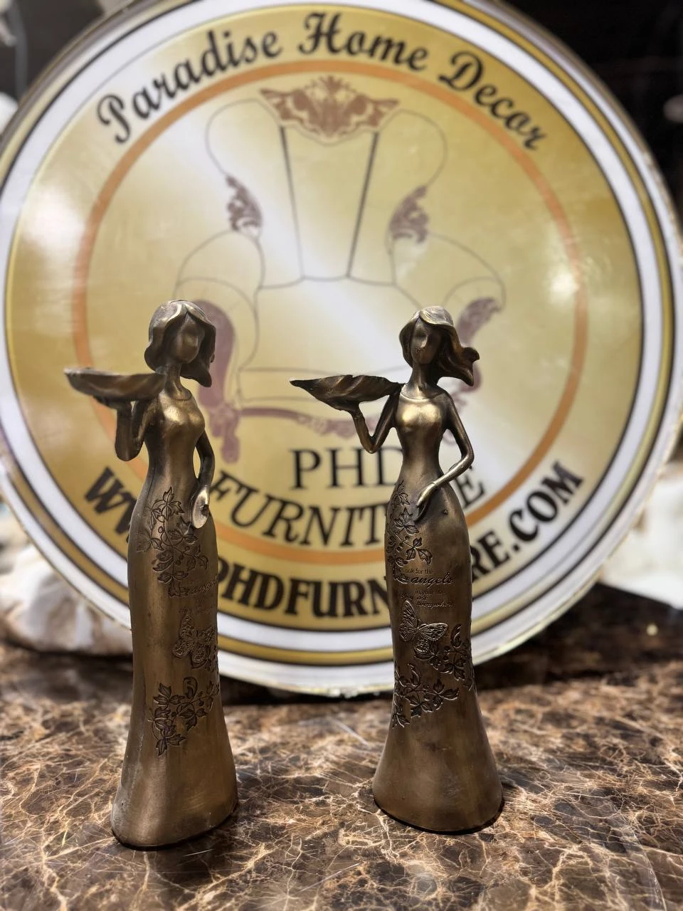 Set of 2 Bronze Figurines