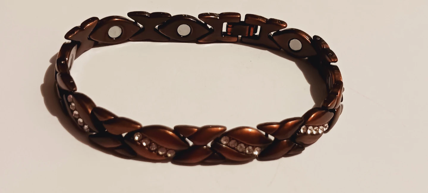 New!! Copper Magnetic Bracelet with Rhinestones