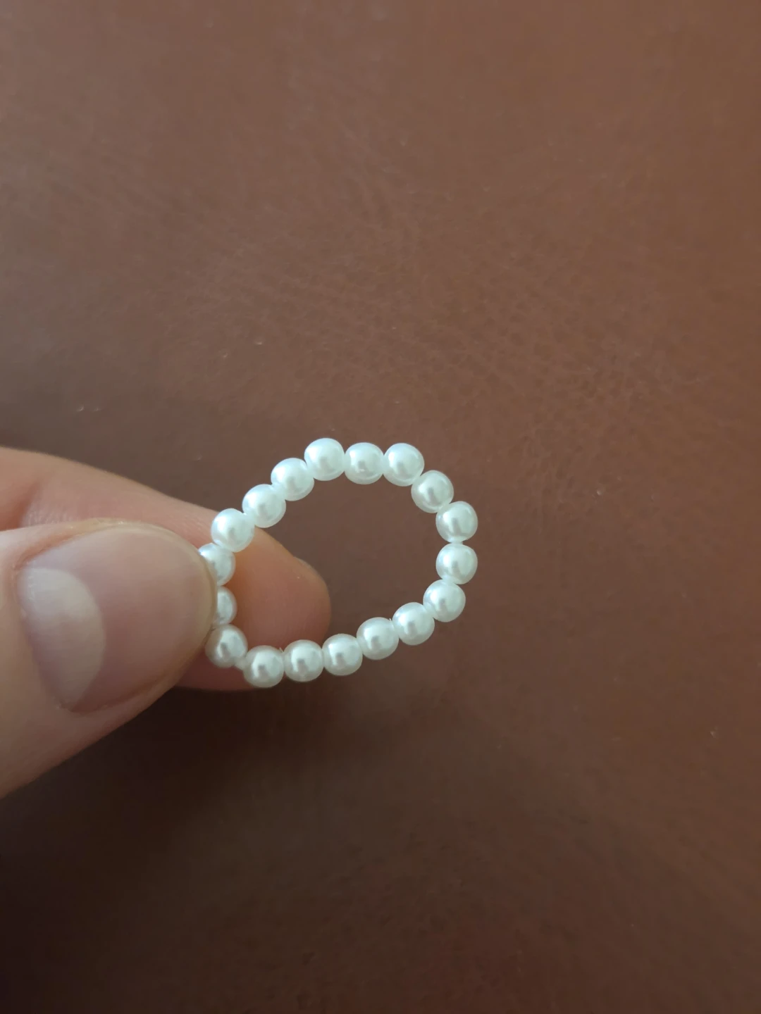 White Faux Pearl Beaded Ring - photo 2