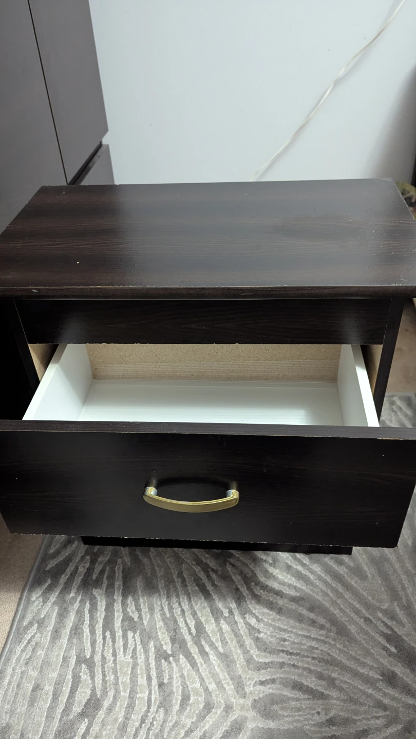 Dark Brown 2-Drawer Nightstand - photo 3