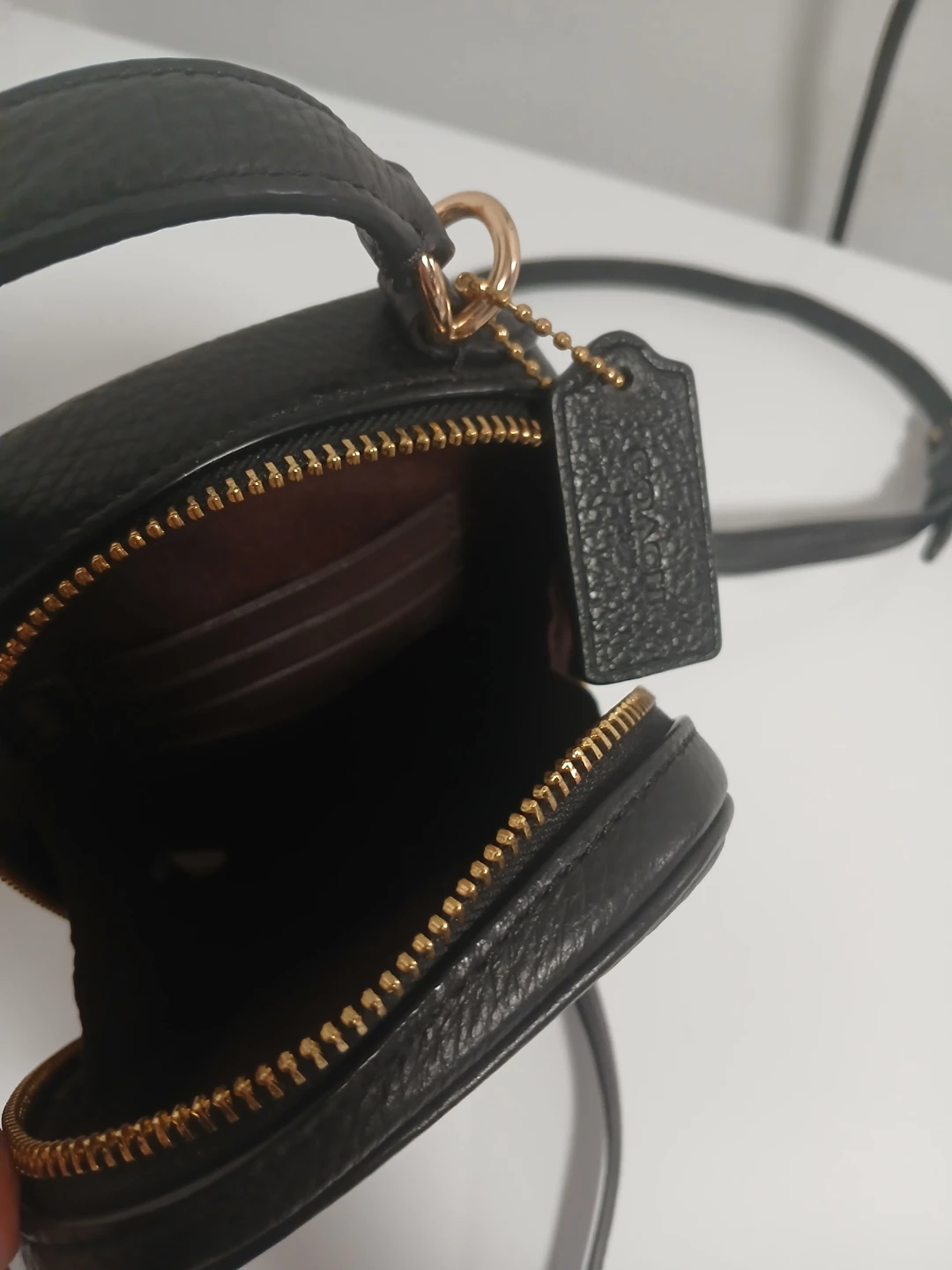 Coach Black Pebble Leather Phone Crossbody Bag - photo 2