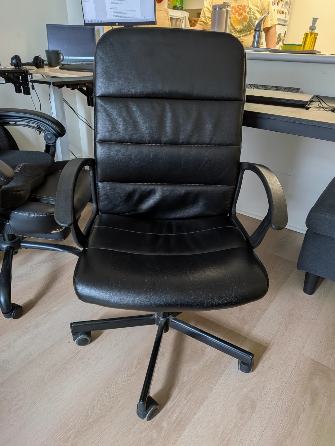 Ikea Black Leather Office Chair