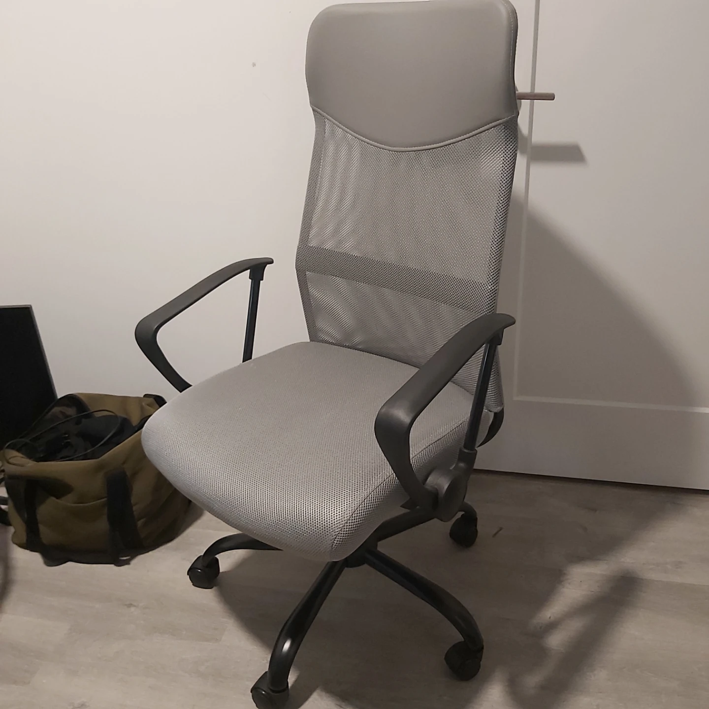 Grey mesh ergonomic office chair