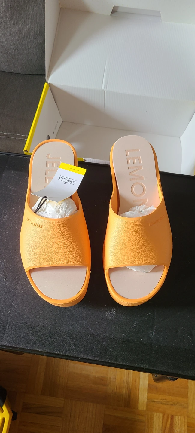 Lemon Jelly Orange Platform Slide Sandals - photo 2