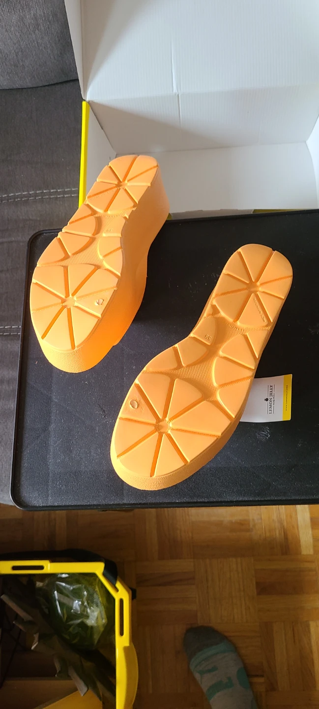 Lemon Jelly Orange Platform Slide Sandals - photo 3