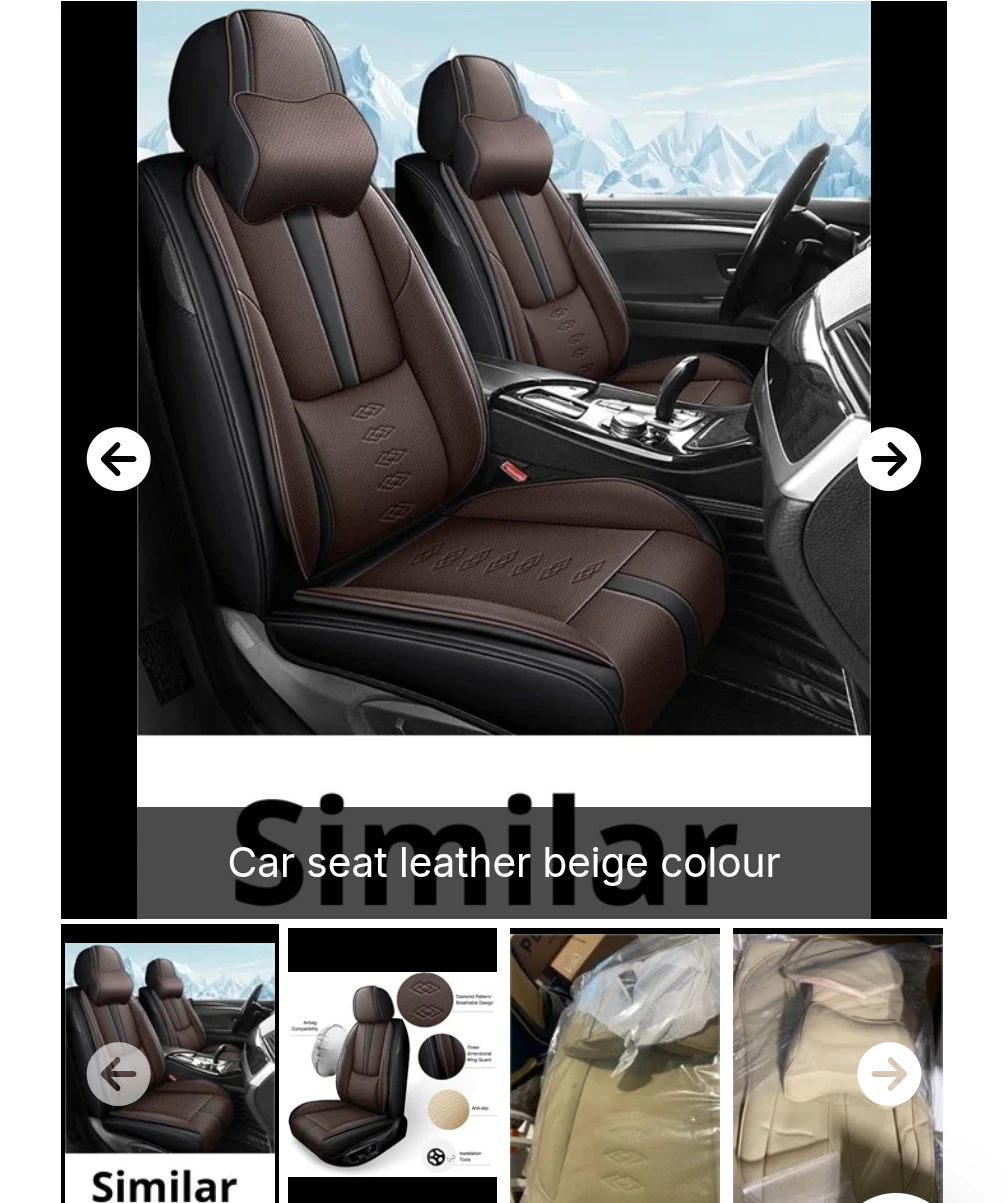 Car Seat Covers Leather Beige Colour - photo 2