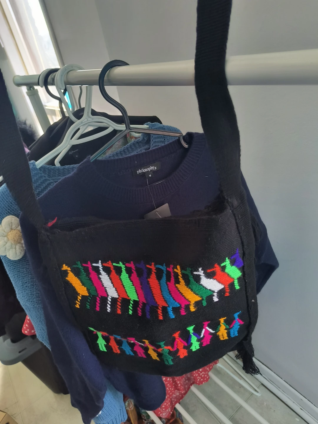 Mexican fabric bag, dancers?