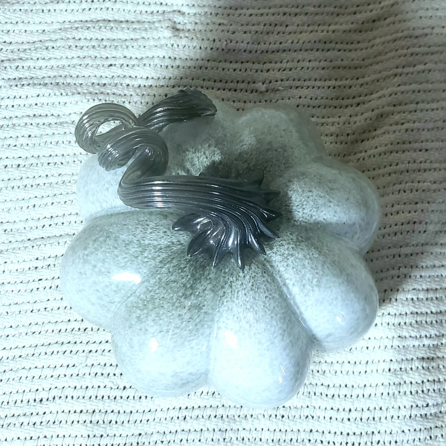 Rachel Zoe Hand Blown Grey Glass Decorative Pumpkin and Gourd - photo 3