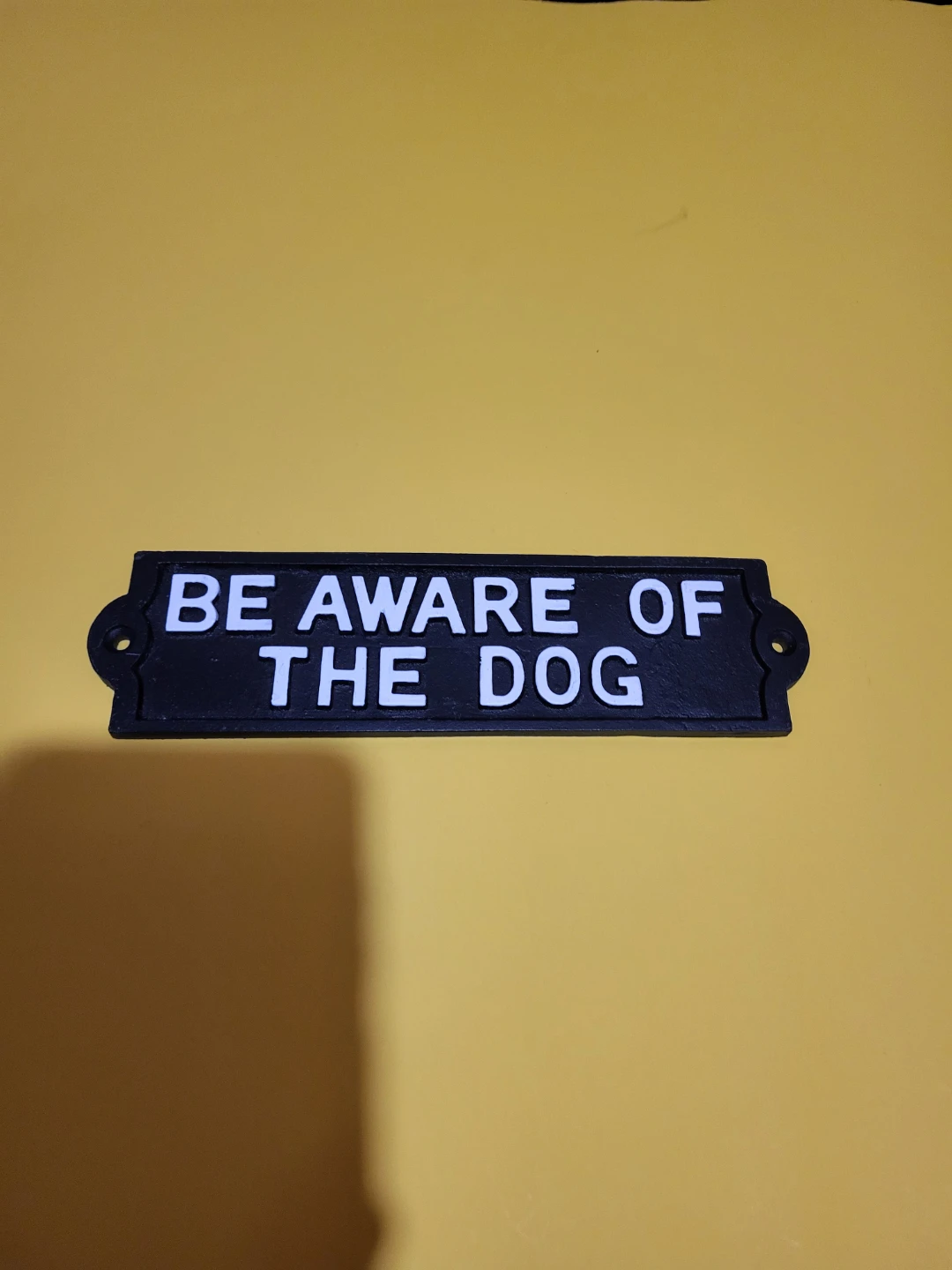 Cast Iron BE AWARE OF THE DOG Sign