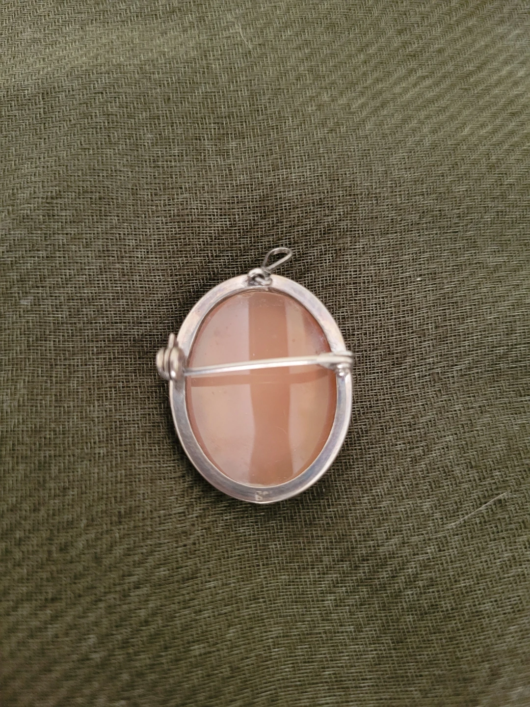 Vintage Sterling Cameo Brooch Pendant - photo 2