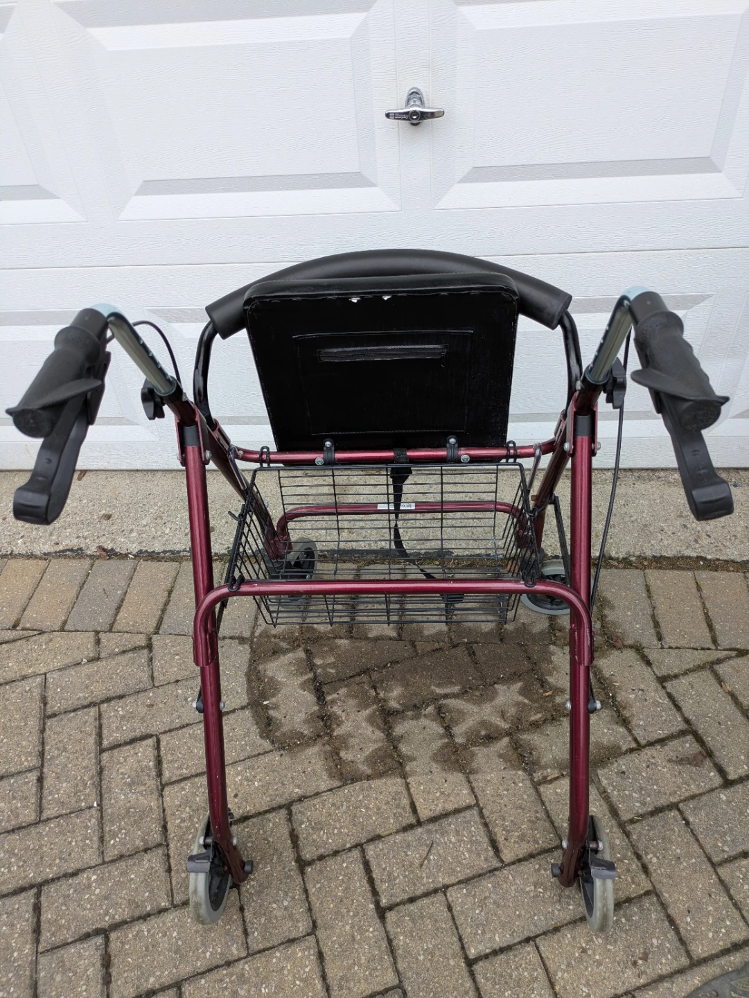 Maroon Walker with Seat and Basket - photo 3