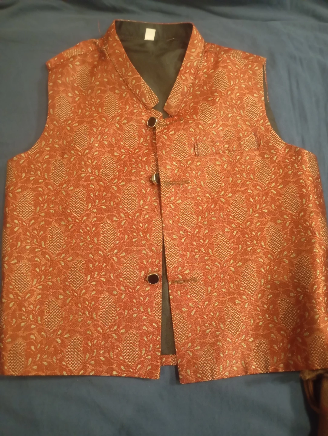 Orange Brocade Vest