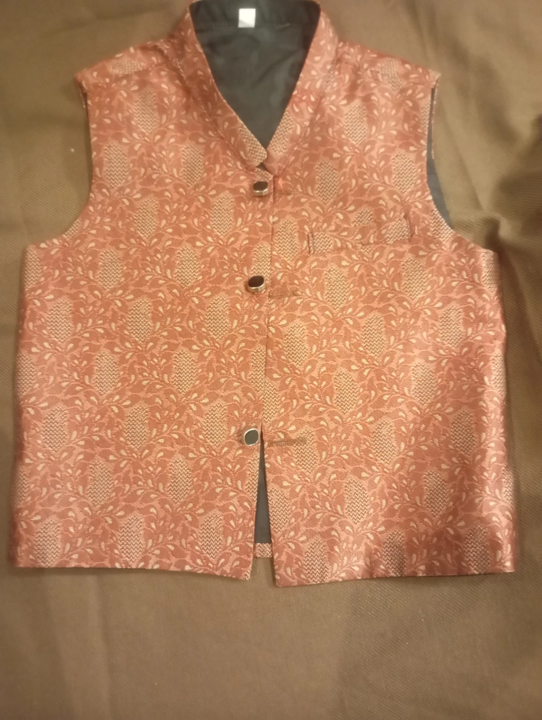 Orange Brocade Vest - photo 2