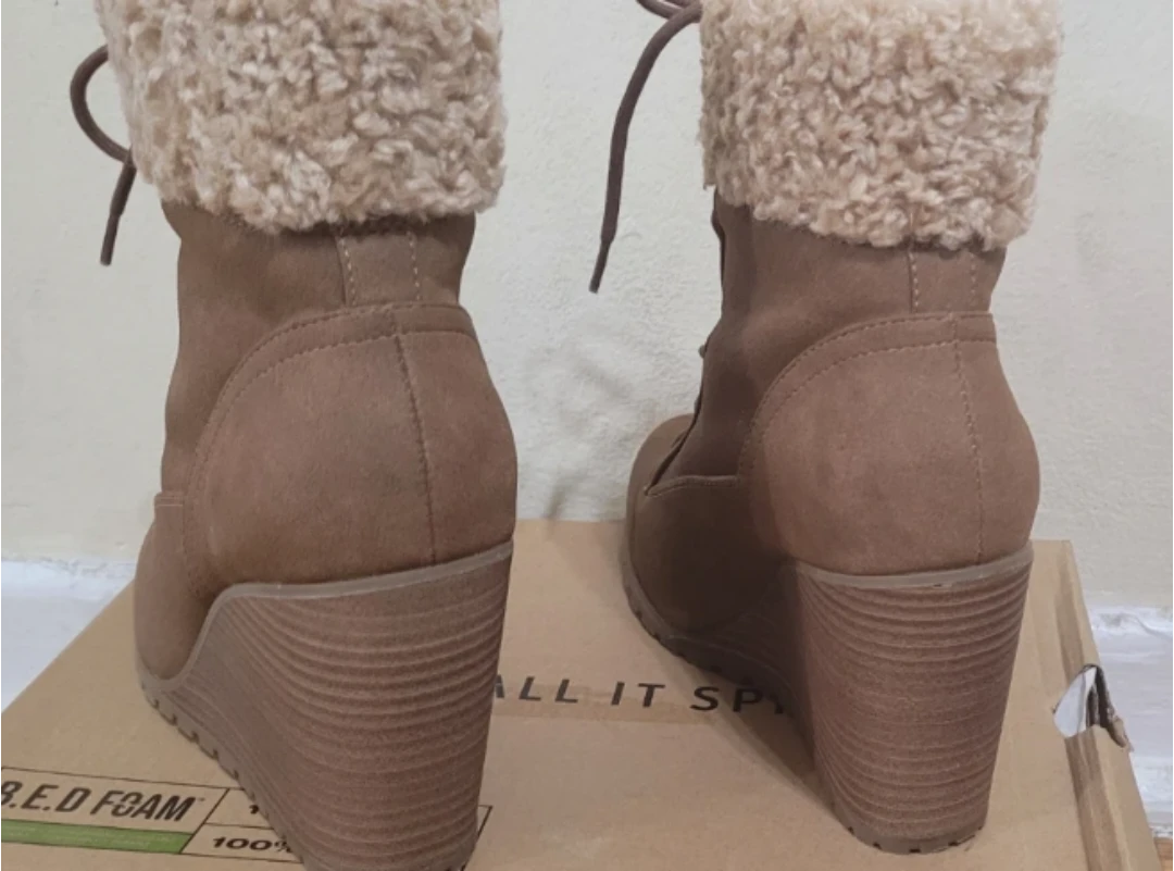 Call It Spring Tan Wedge Ankle Boots - photo 3