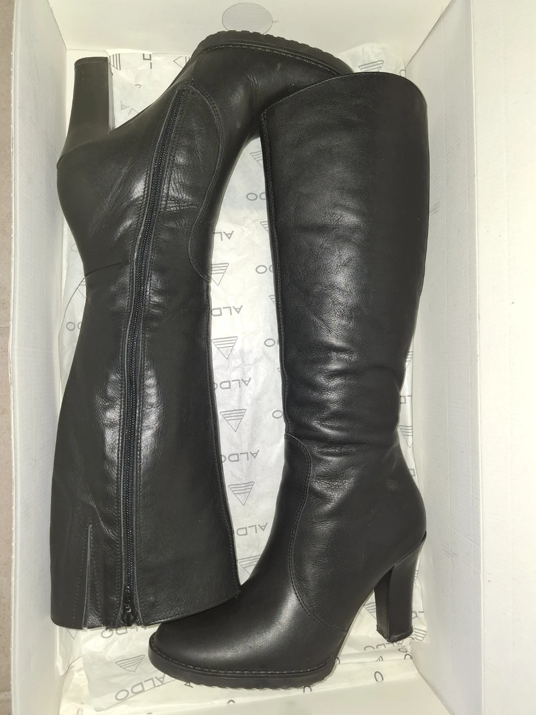 ALDO Domenique Black Leather Knee-High Boots Size 36 - photo 2