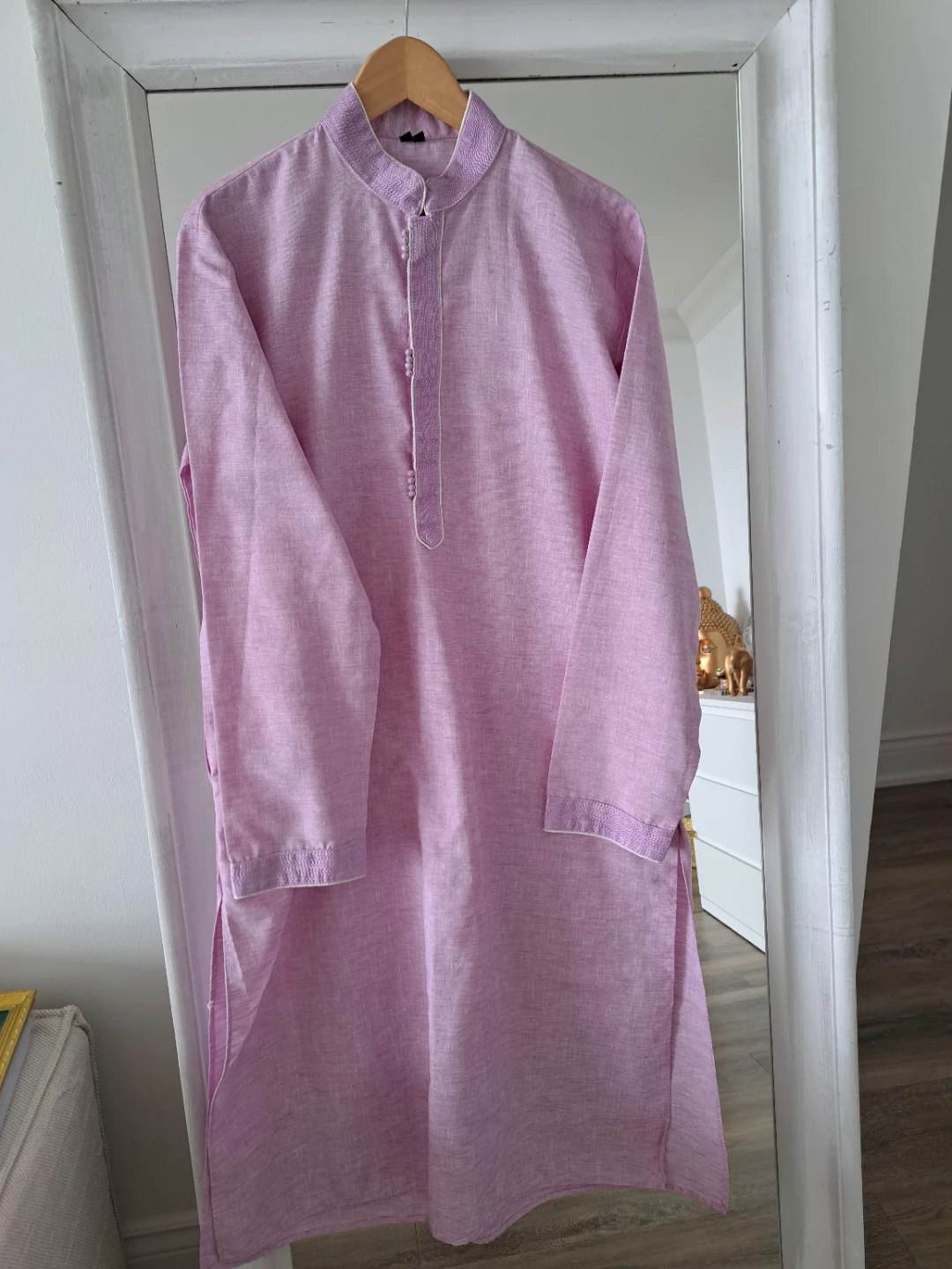 Men's Ligh Purple Kurta with White pants - photo 2
