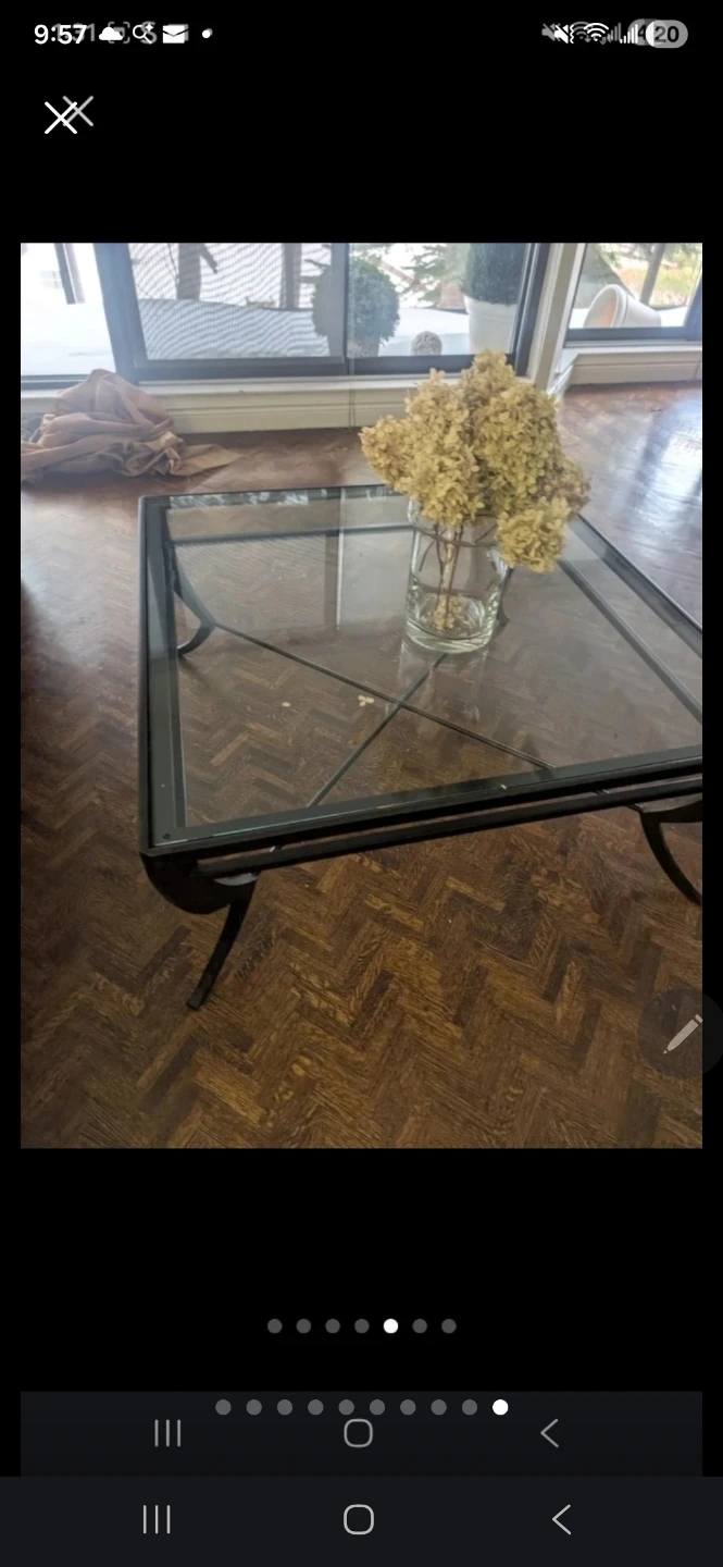 Glass and Metal Coffee Table - photo 4