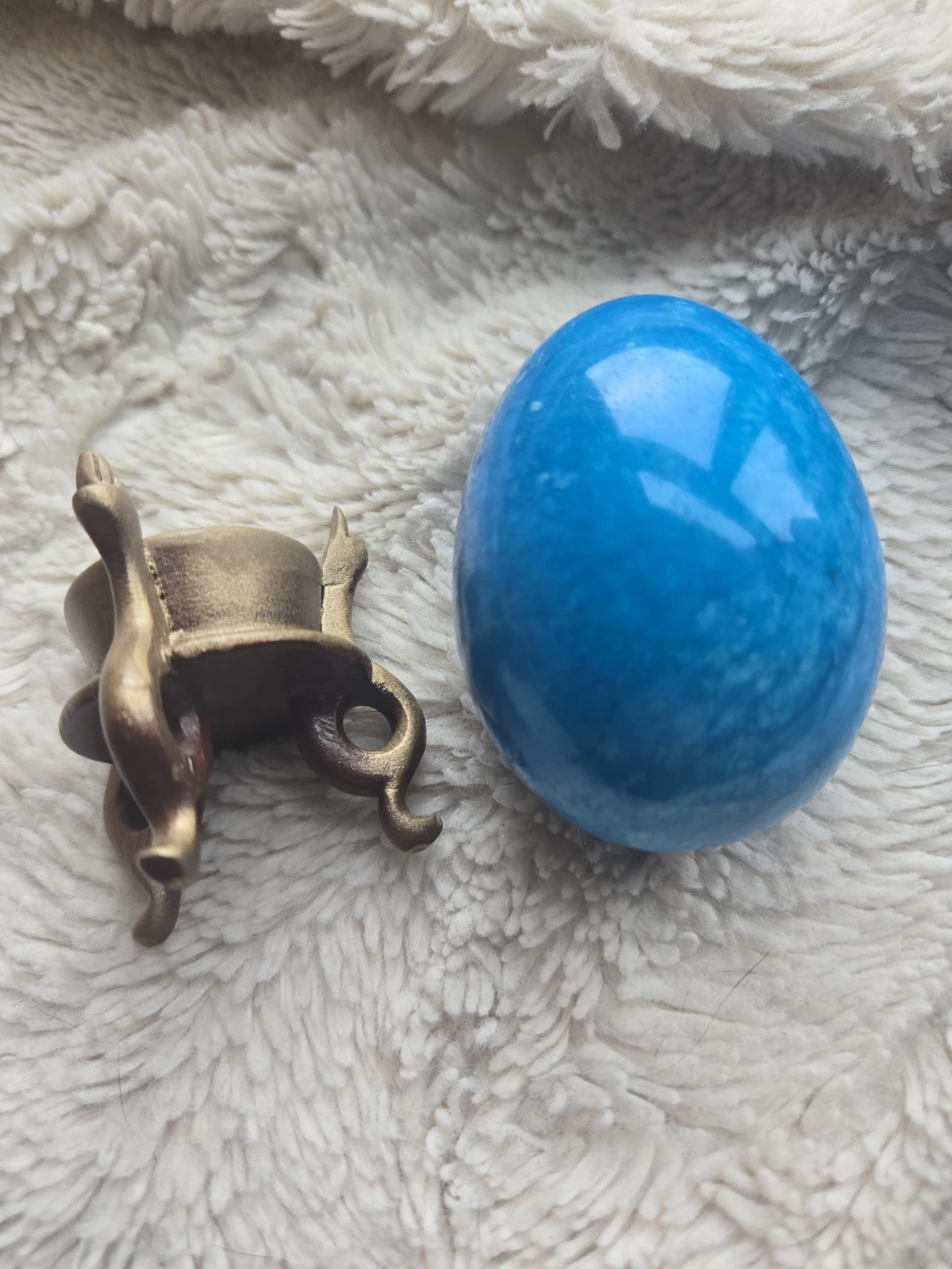 Blue Apatite Stone Egg 🌱 - photo 2