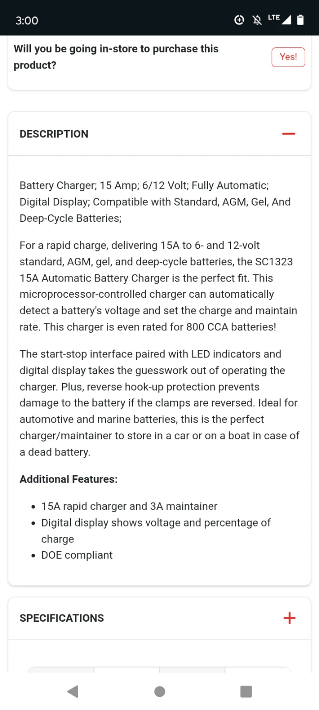 Schumacher 15 Amp 6/12 Volt Fully Automatic Battery Charger - photo 4