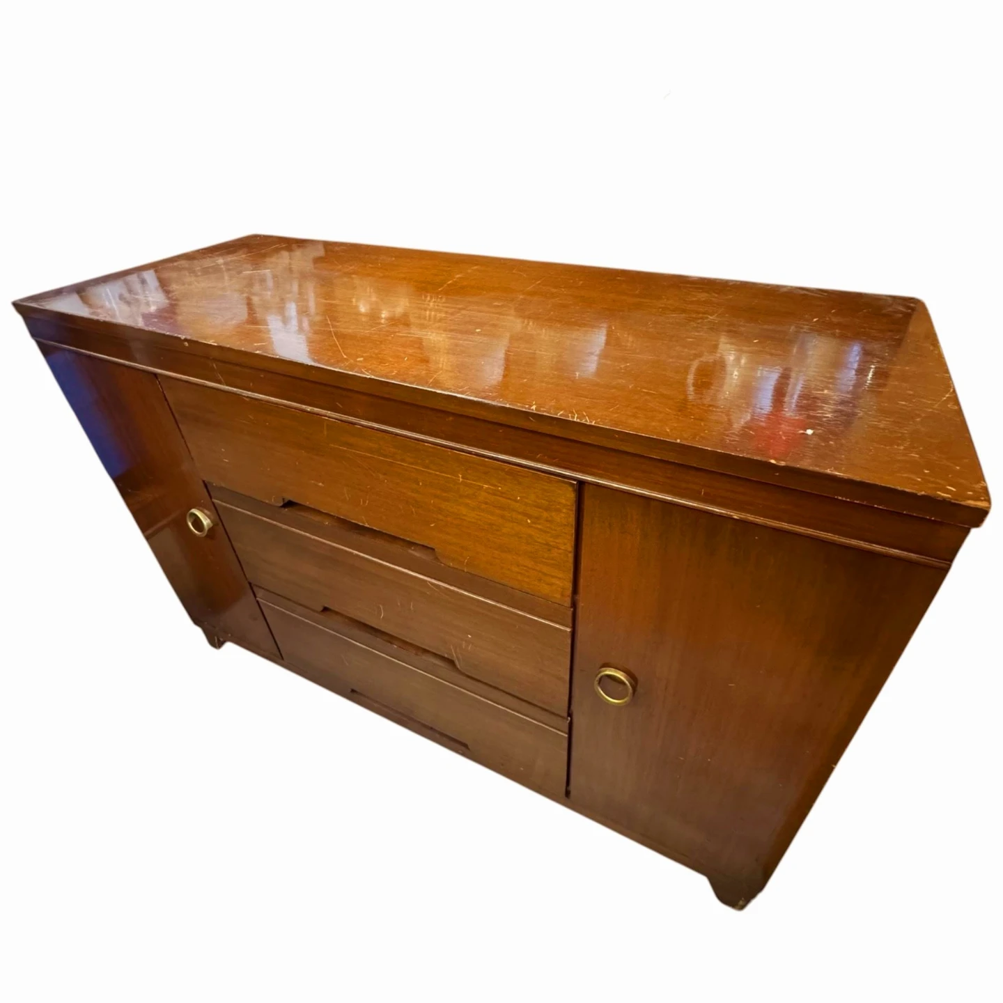 MCM Solid Walnut Dresser With Brass Accents (Delivery Available) - photo 2
