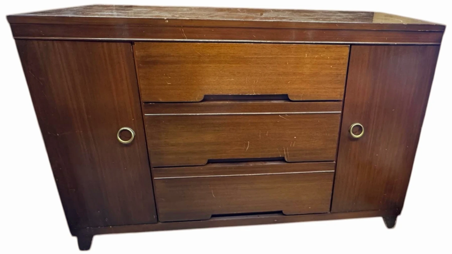 MCM Solid Walnut Dresser With Brass Accents (Delivery Available) - photo 4